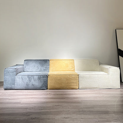 M0665-Modular Reclinables Tofu Block Design Vacuum Compression Velvet Fabric Vacuum Dining Apartment Set Bed For Living Room