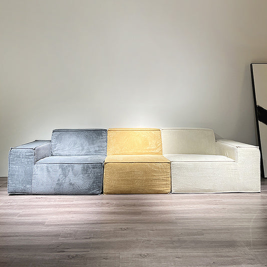 M0665-Modular Reclinables Tofu Block Design Vacuum Compression Velvet Fabric Vacuum Dining Apartment Set Bed For Living Room