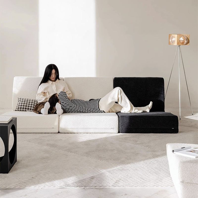 M-036 Minimalist Design Casual Sofa Fabric Bean Bag Sofa Hotel Folding Lounge Chair for Office Lunch Break